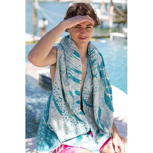 Tourbillon Turkish Towel - Turquoise - Sun Drunk
