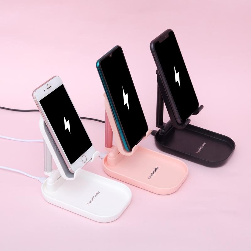 Deluxe Foldable Cell Phone Charger Stand &amp; iPad Holder by Multitasky