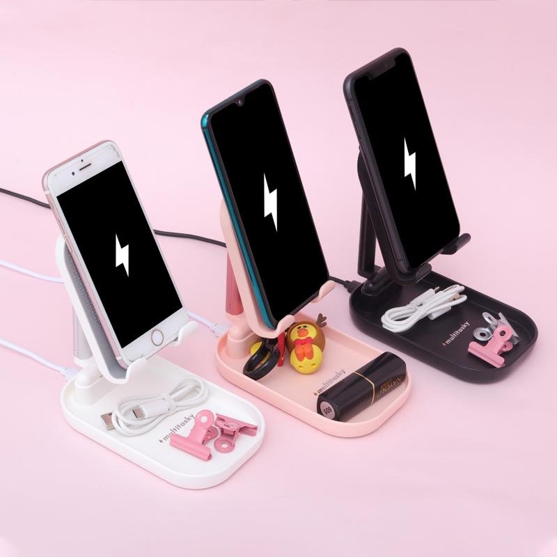 Deluxe Foldable Cell Phone Charger Stand &amp; iPad Holder by Multitasky