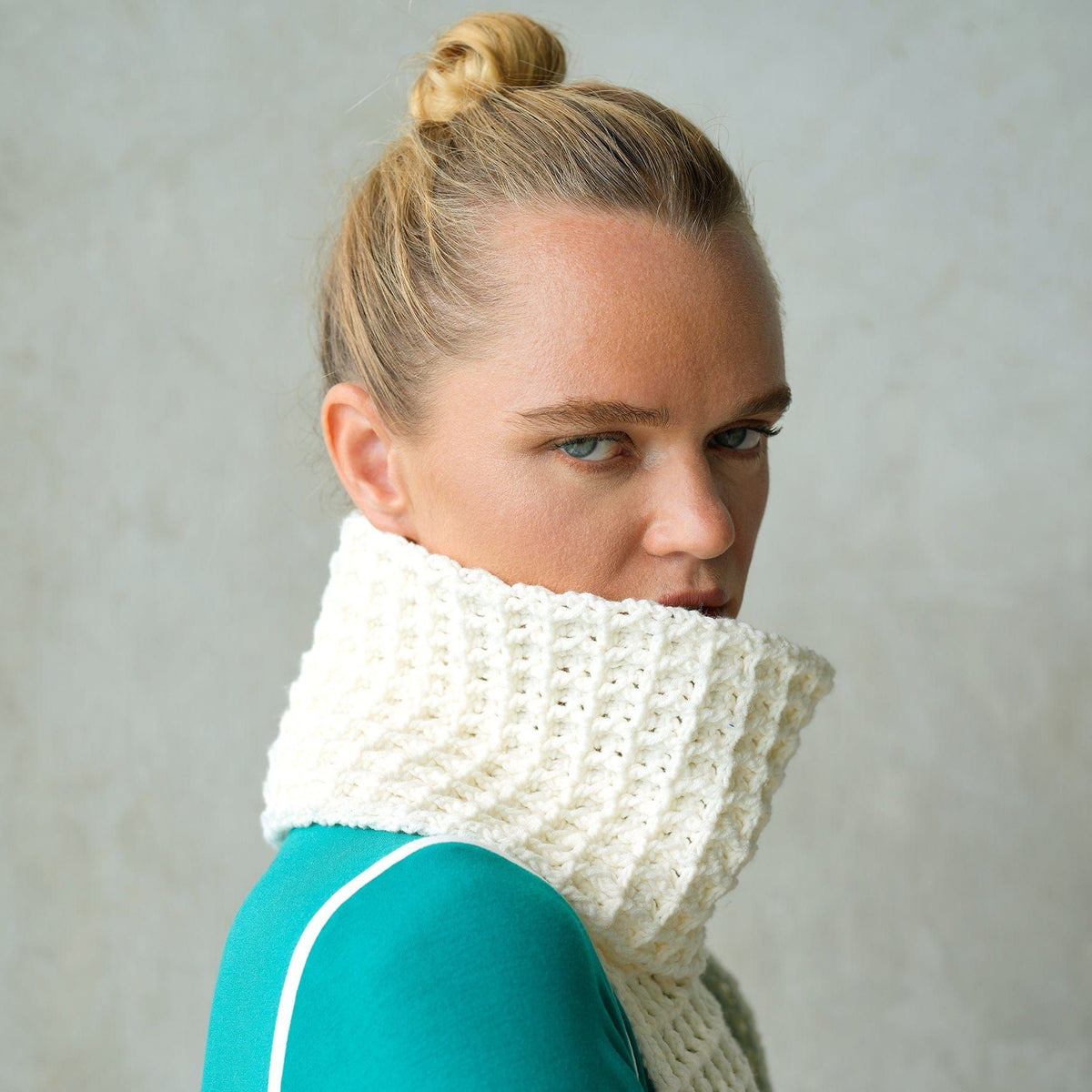 BrunnaCo One size / Off white / 100% Cotton Waffle Crochet Scarf in Off White by BrunnaCo