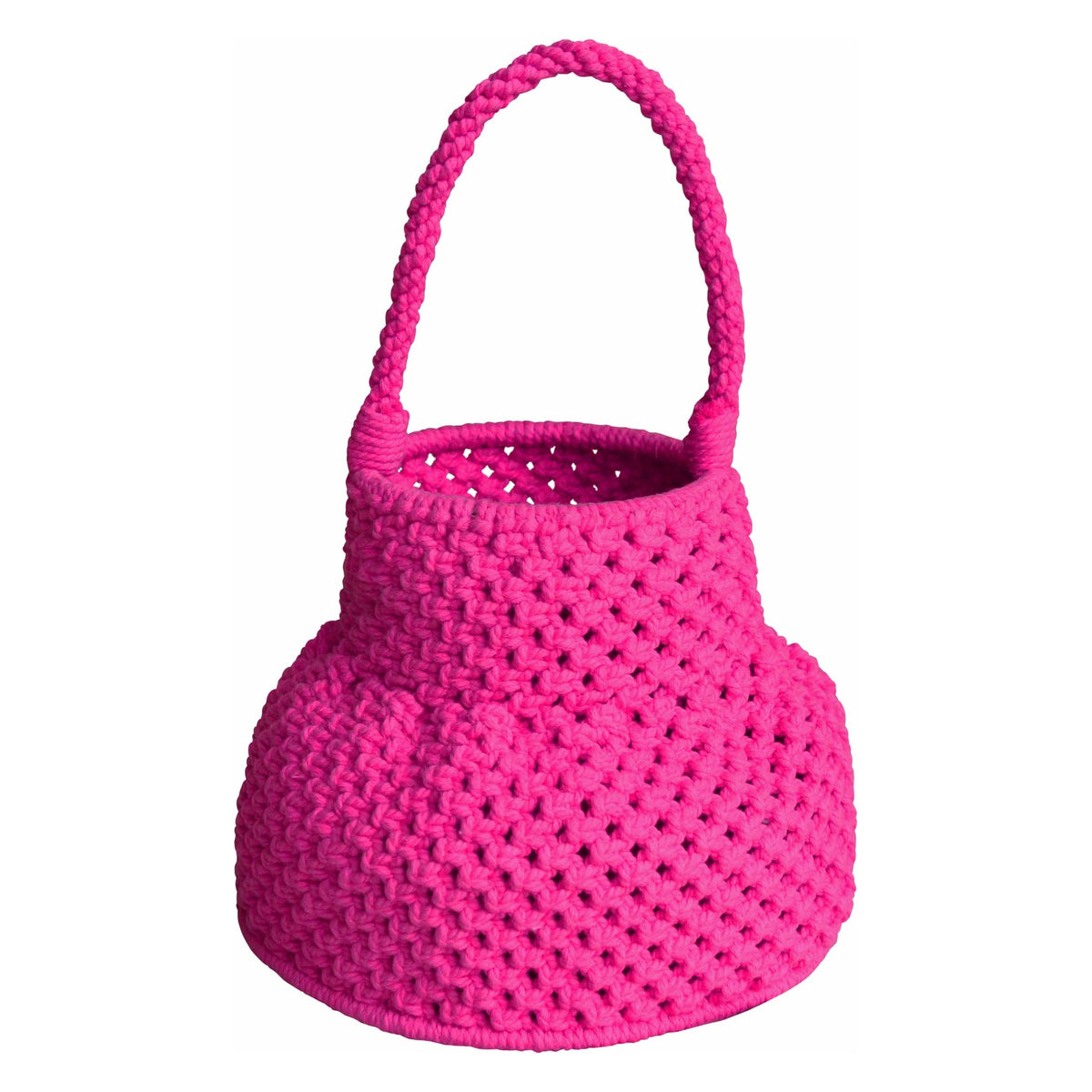 BrunnaCo Hot Pink / One size / Cotton Petite Naga Macrame Bucket Bag, in Hot Pink by BrunnaCo