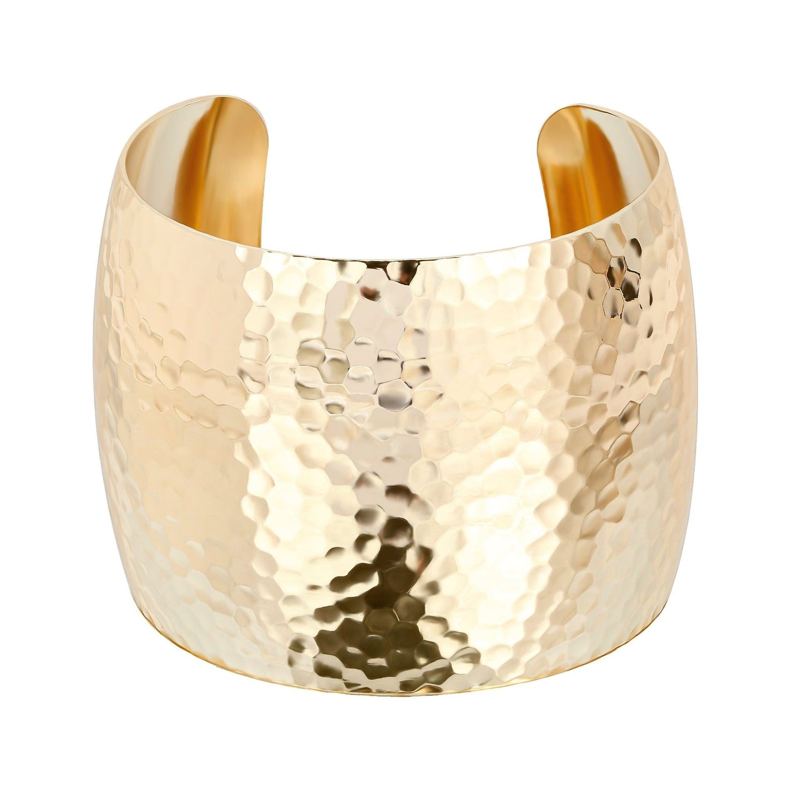 eklexic GOLD 2 Inch XL Domed Hammered Cuff by eklexic