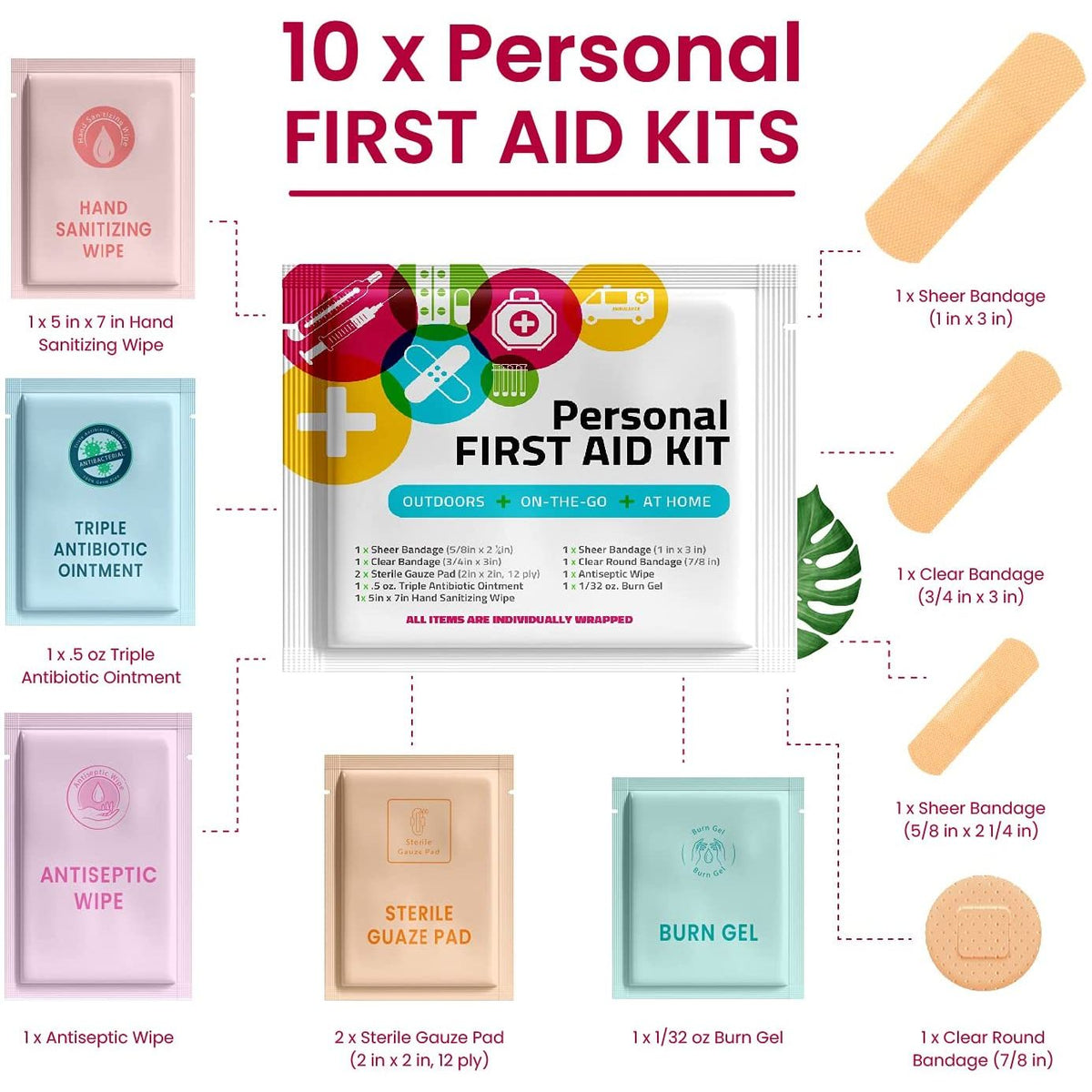 Personal First Aid Kit - 10 Pack