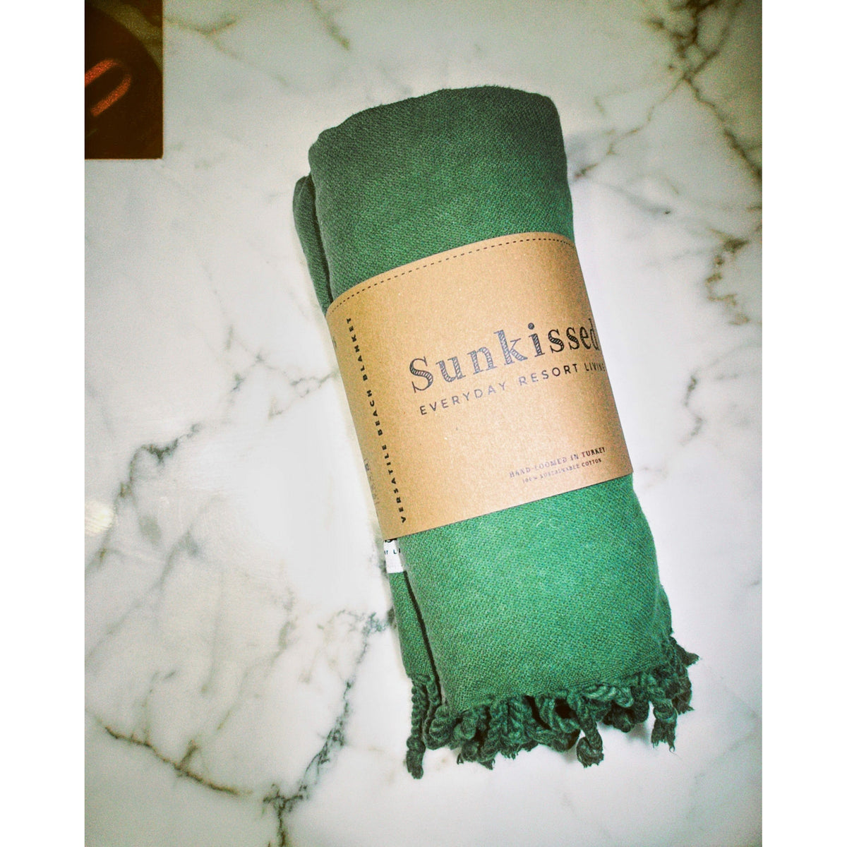 Sunkissed English Green / L • 100cm x 180cm • 40&quot;W x 72&quot;L Tenerife • Sand Free Beach Towel by Sunkissed