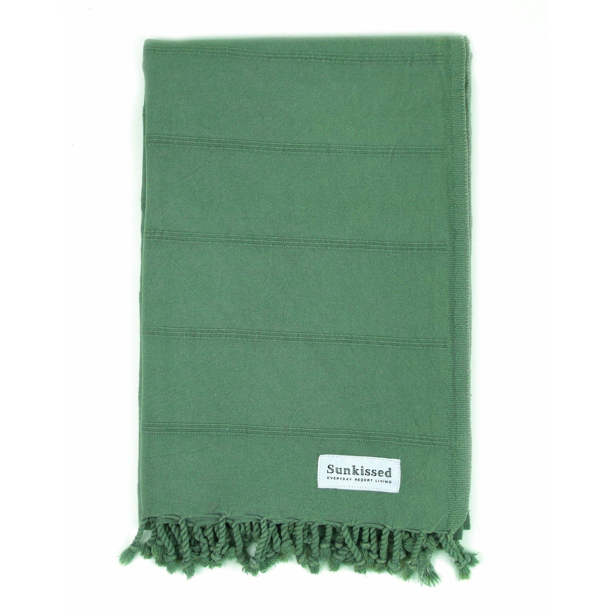 Sunkissed English Green / L • 100cm x 180cm • 40"W x 72"L Tenerife • Sand Free Beach Towel by Sunkissed