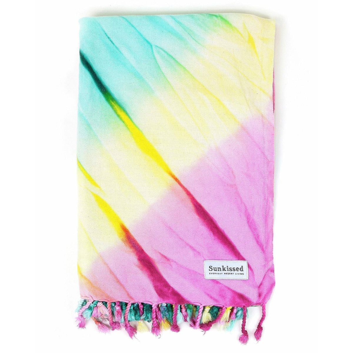 Sunkissed Tie-Dye Rainbow / L • 100cm x 180cm • 40&quot;W x 72&quot;L Tel Aviv • Sand Free Beach Towel by Sunkissed