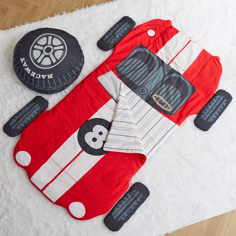 Wonder and Wise Camping Gear Red Race Car Sleeping Bag