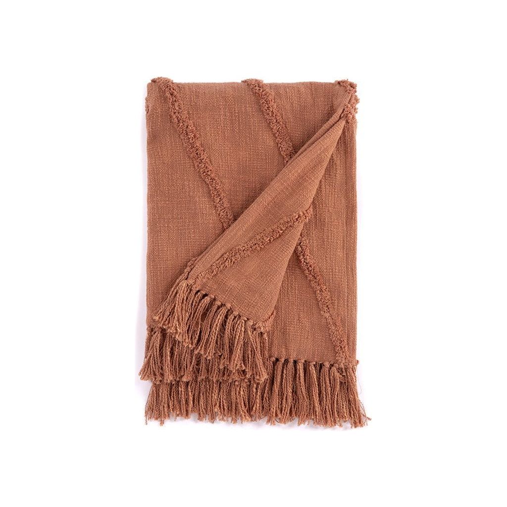 Shiraleah Shiraleah Haven Tufted Decorative Throw With Fringe, Ginger by Shiraleah