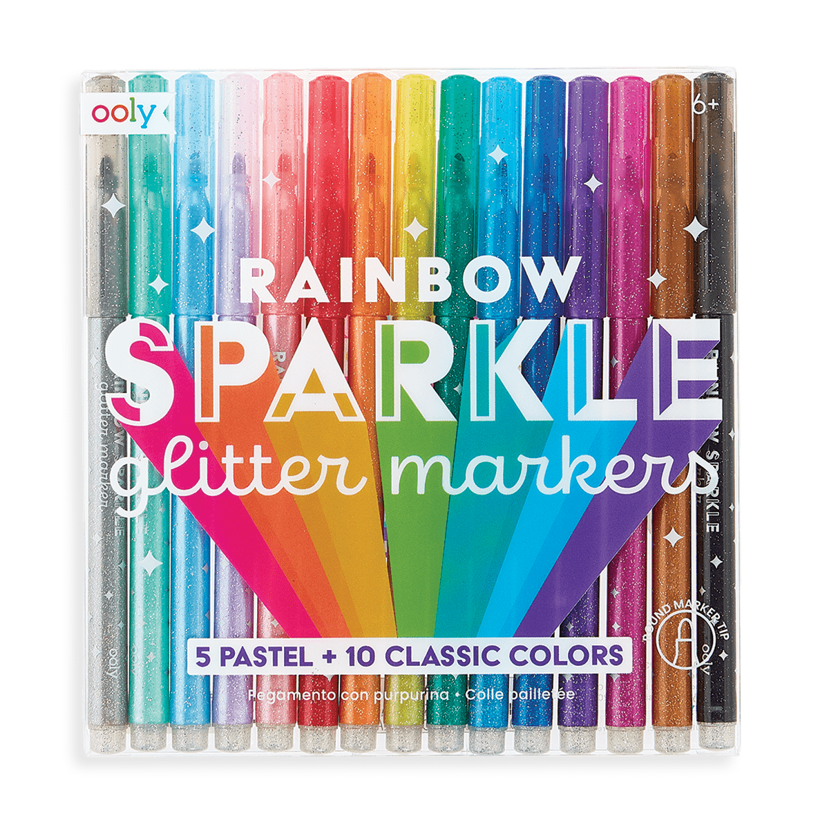 OOLY Rainbow Sparkle Glitter Markers - Set of 15 by OOLY