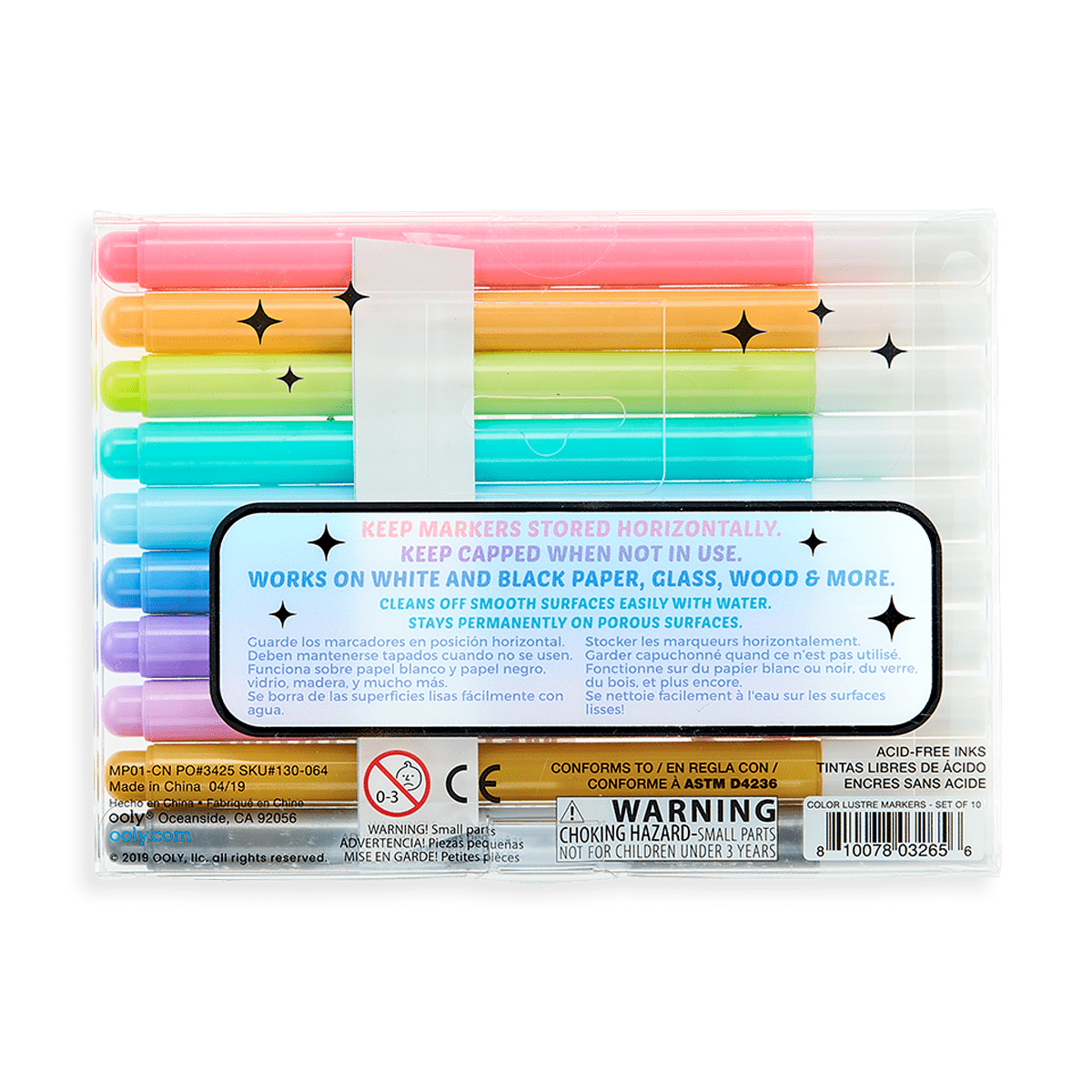 OOLY Color Lustre Metallic Brush Markers - Set of 10 by OOLY