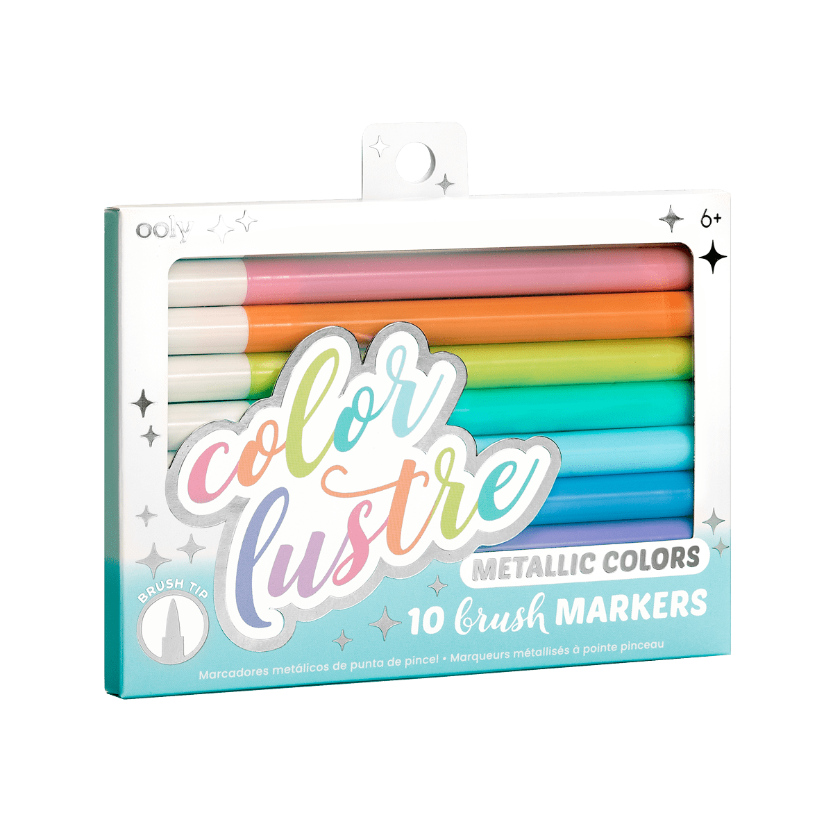 OOLY Color Lustre Metallic Brush Markers - Set of 10 by OOLY