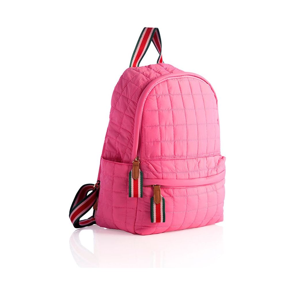 Shiraleah Shiraleah Ezra Quilted Nylon Backpack, Pink by Shiraleah
