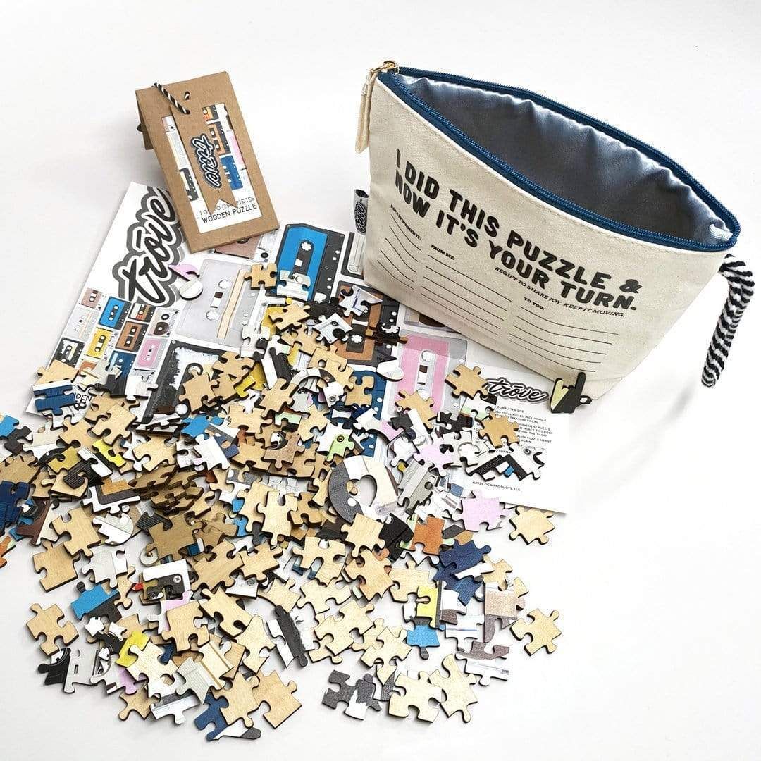 Trove Puzzle Wooden Puzzle: Mix Tapes in Pouch