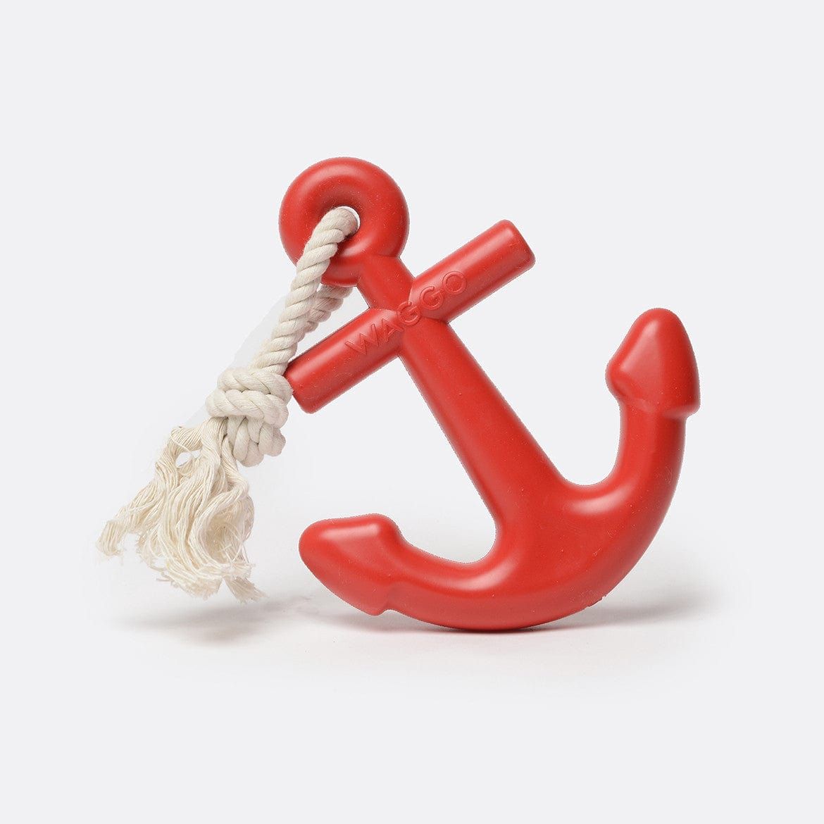 Waggo Cherry Anchor / Large Anchors Aweigh Rubber Dog Toy by Waggo