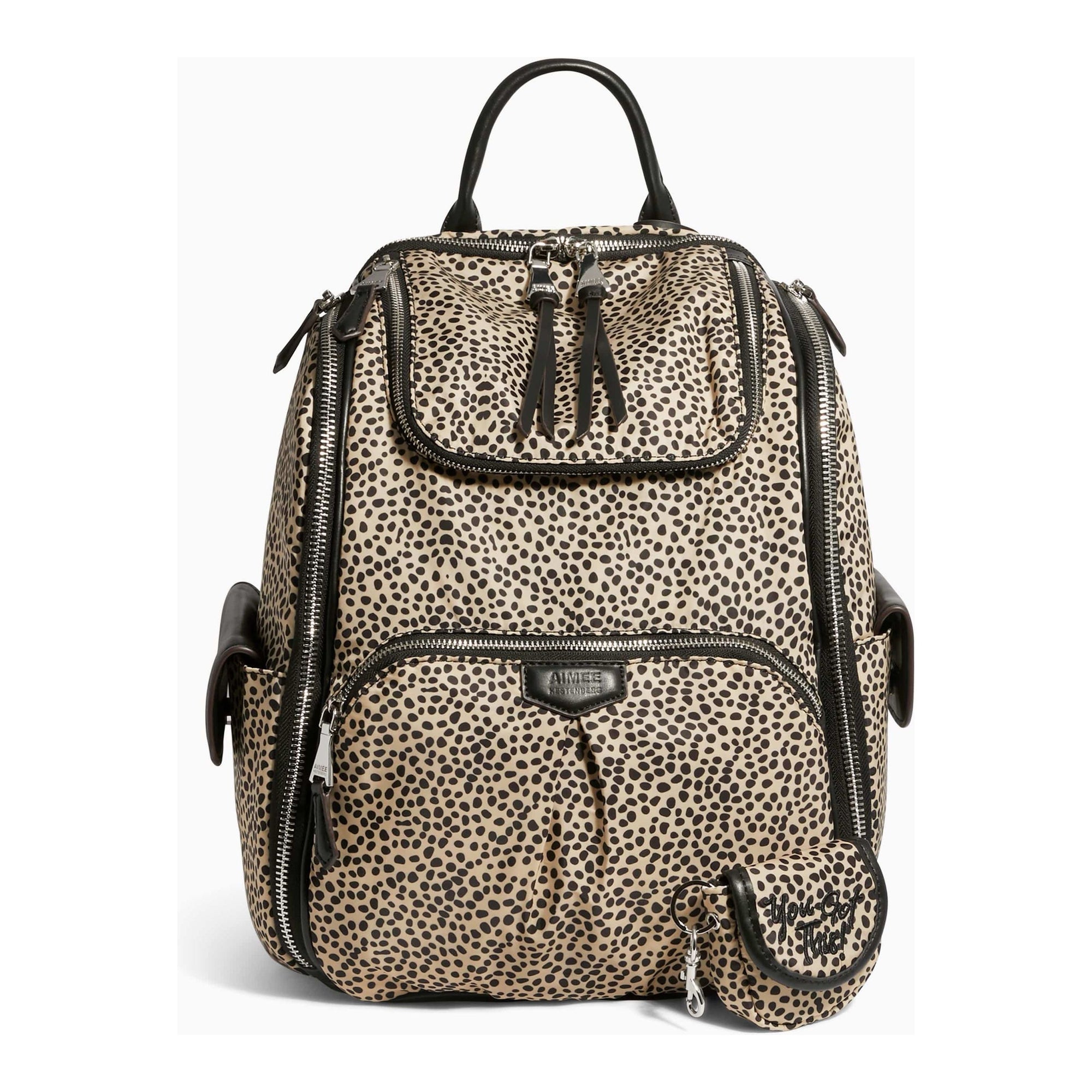 Aimee Kestenberg Natural Spotted Cheetah Nylon Print Baby Got Back Backpack by Aimee Kestenberg