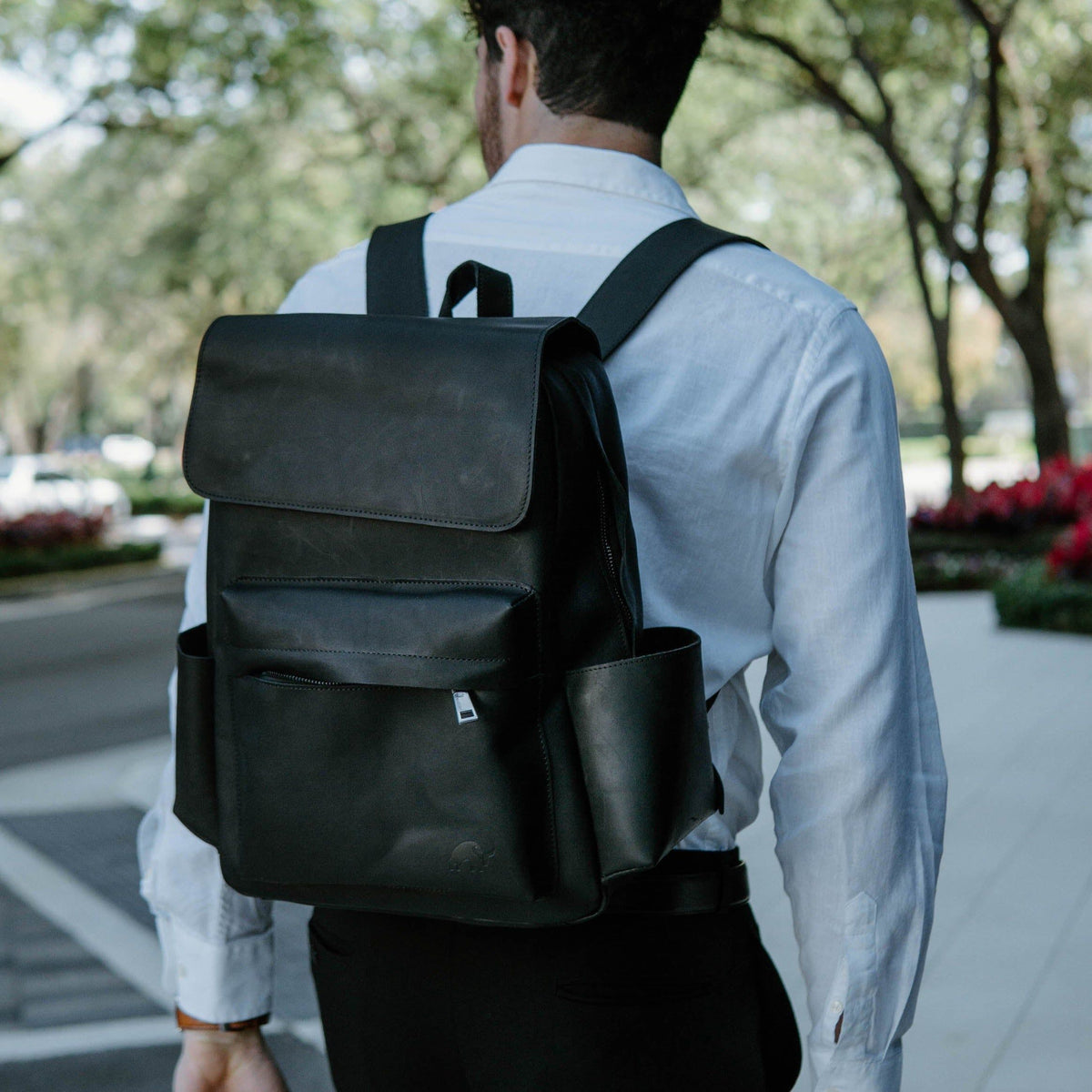 Leather Rugged Backpack - Black Edition by Bullstrap