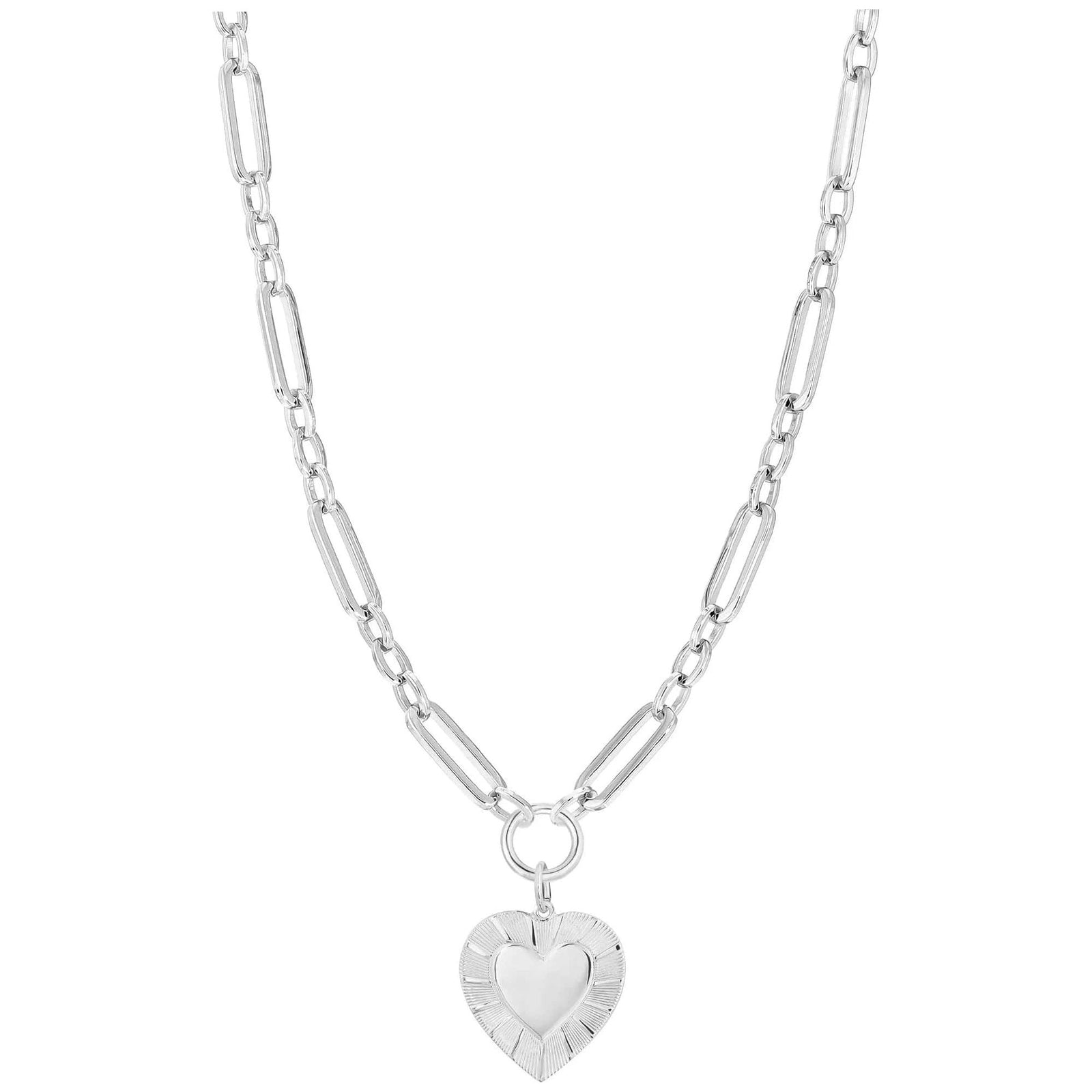 eklexic GOLD Large Multi Link Chain & Heart Pendant Necklace by eklexic