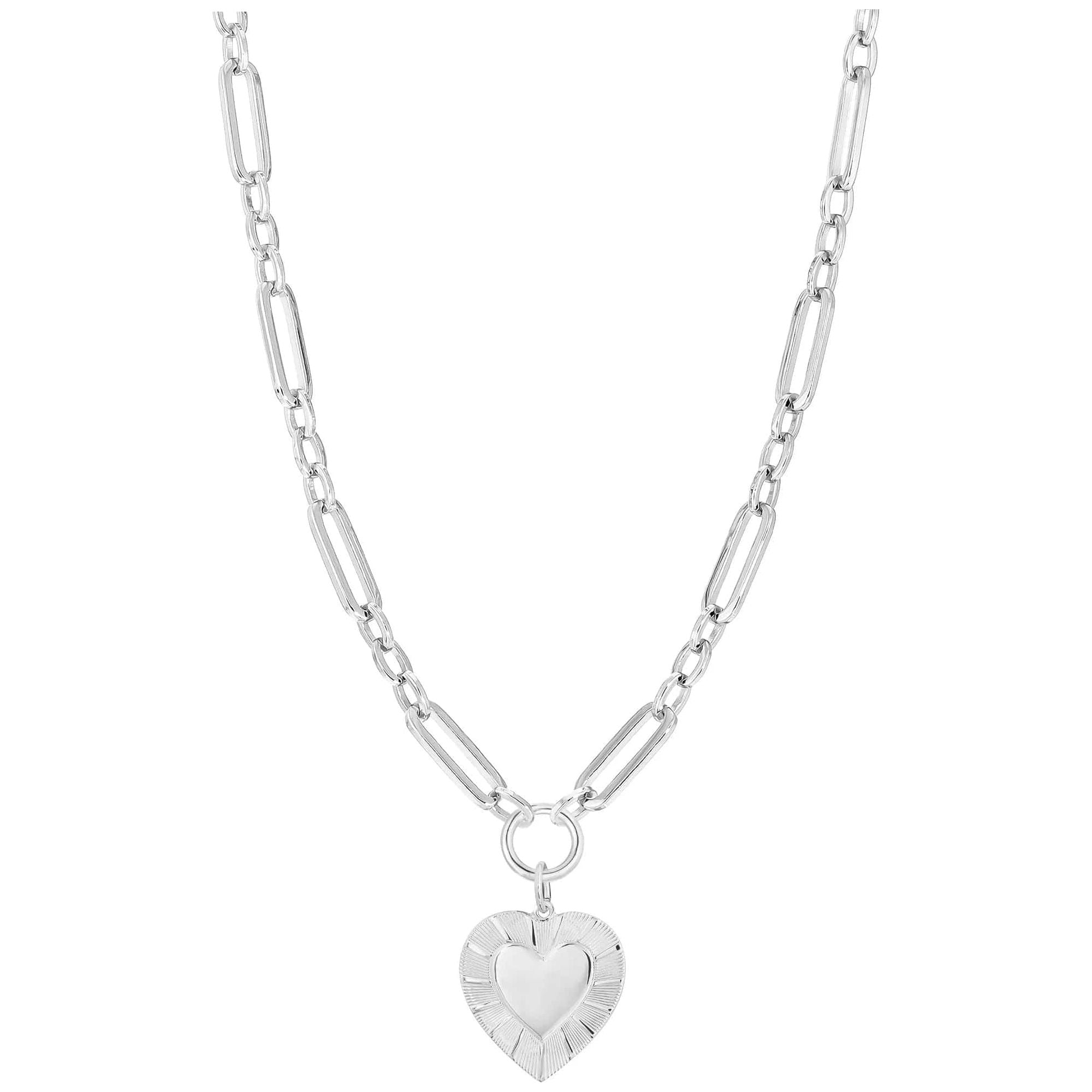 eklexic GOLD Large Multi Link Chain & Heart Pendant Necklace by eklexic