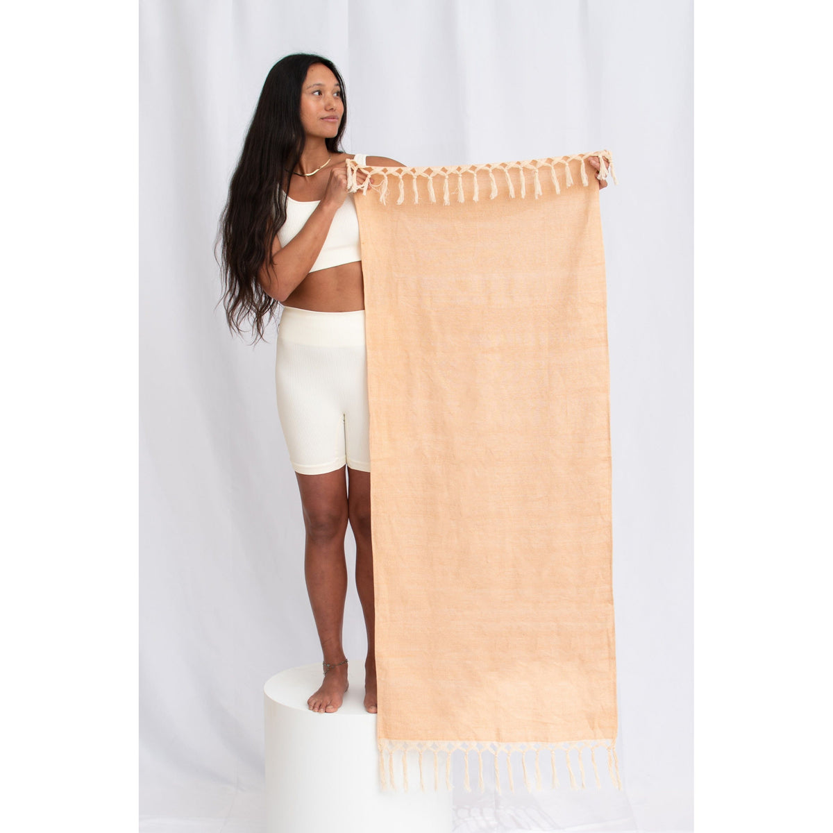 Organic Cotton Waterfall Hand Gym Towel Natural Colour Trade