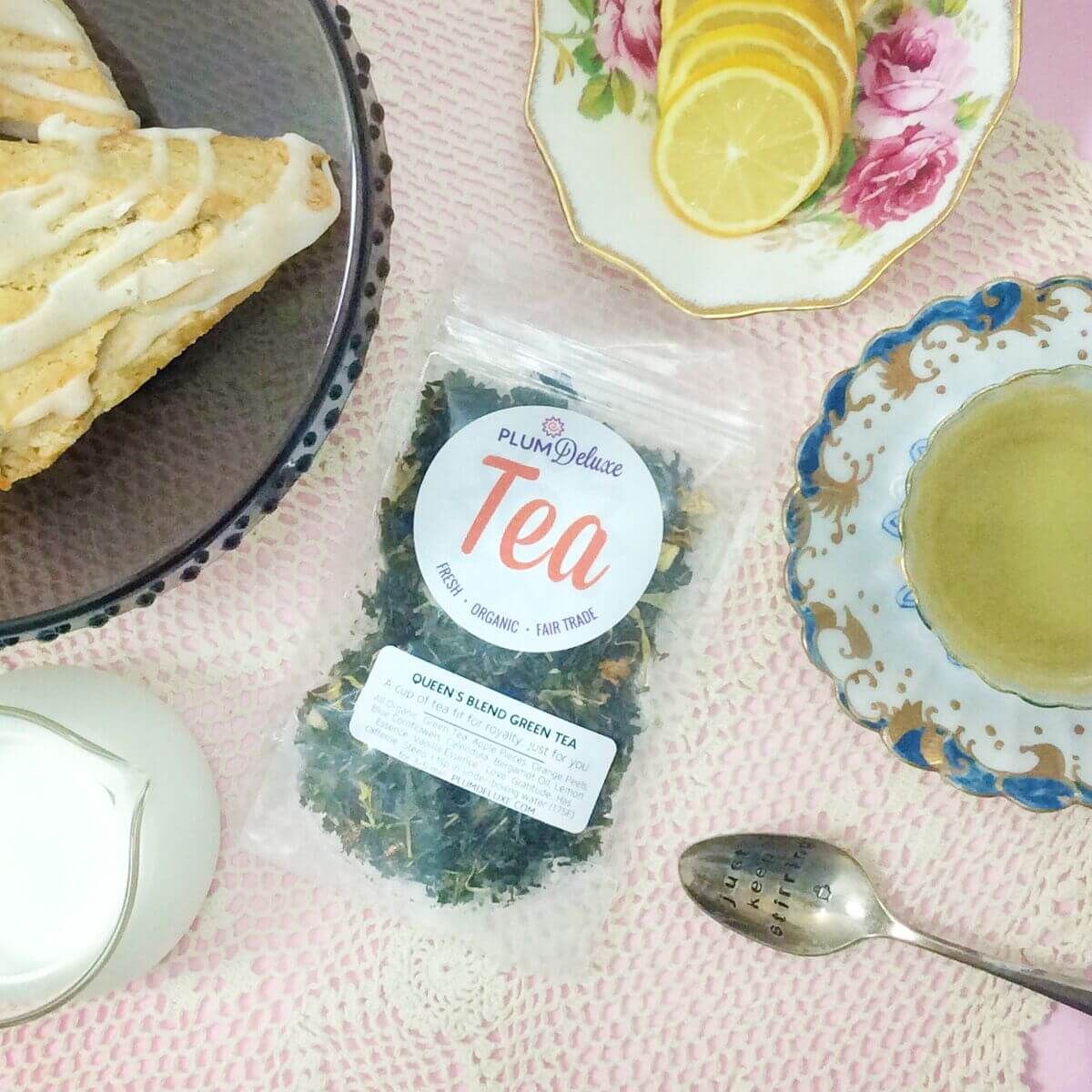 Plum Deluxe Tea Queen's Blend Green Tea (Lemon Crème Earl Grey) by Plum Deluxe Tea