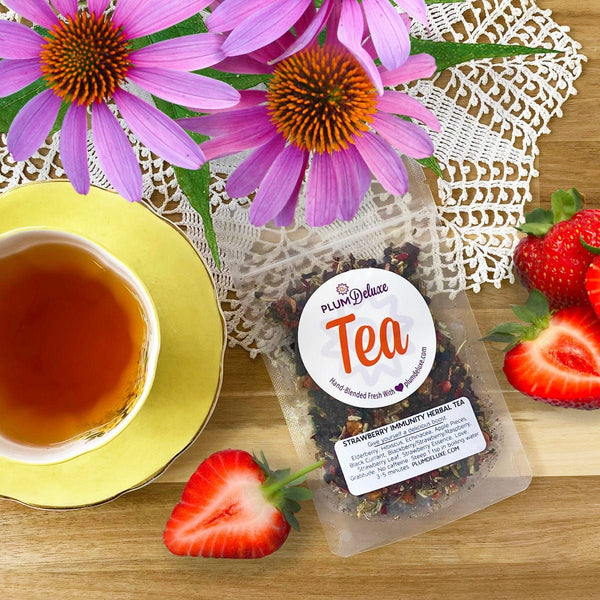 Strawberry Immunity Herbal Tea (Berries - Echinacea) - Karma Kiss