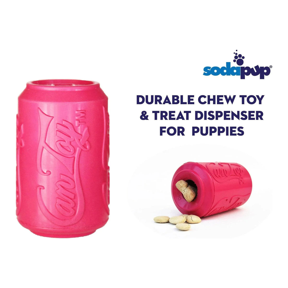 SodaPup/True Dogs, LLC Puppy Can Toy Durable Rubber Chew Toy &amp; Treat Dispenser For Teething Pups by SodaPup/True Dogs, LLC