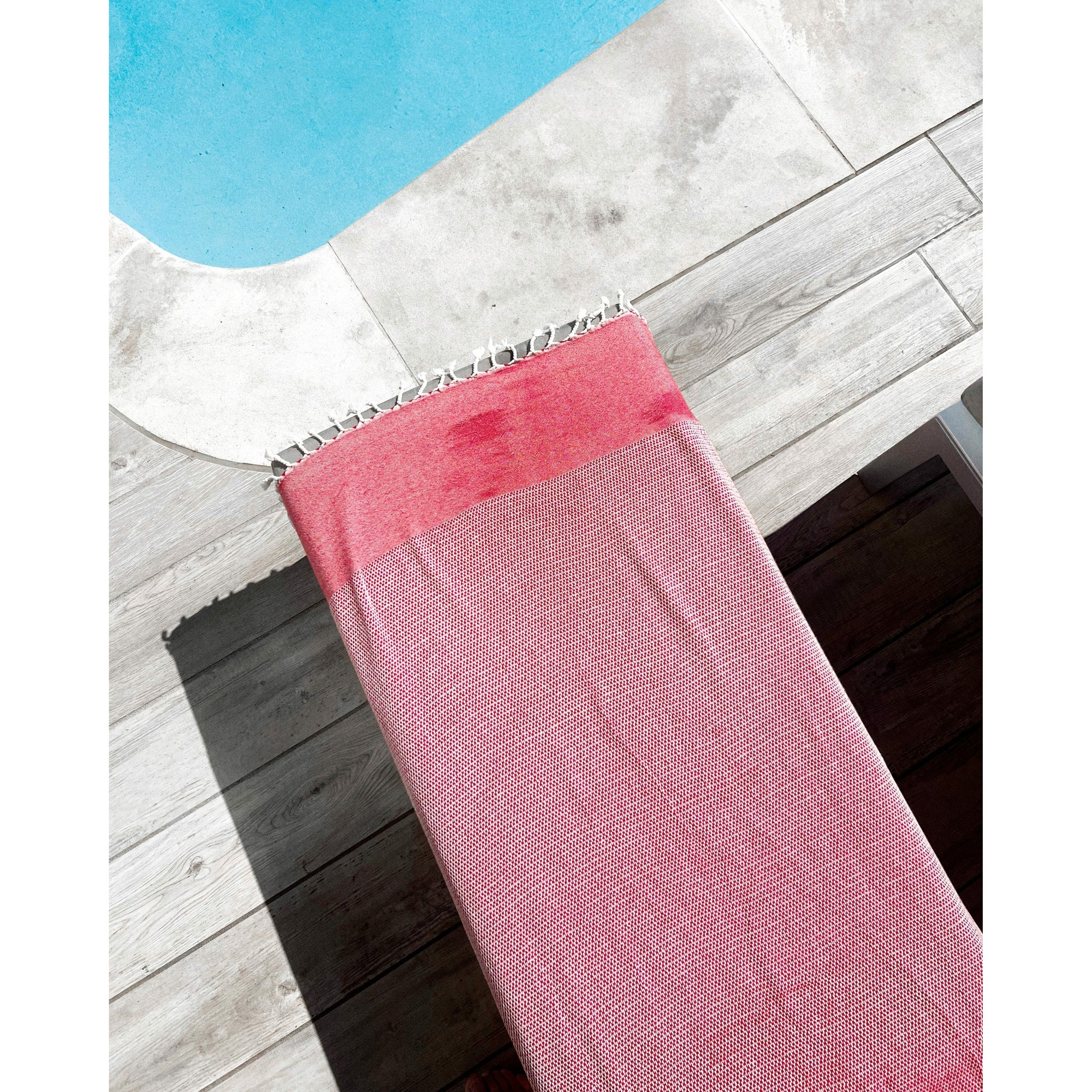 Sunkissed Red / L • 100cm x 180cm • 40"W x 72"L Montenegro • Sand Free Beach Towel by Sunkissed
