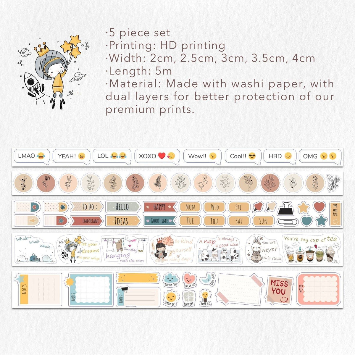 The Washi Tape Shop Planner&#39;s Washi Tape Sticker Set by The Washi Tape Shop