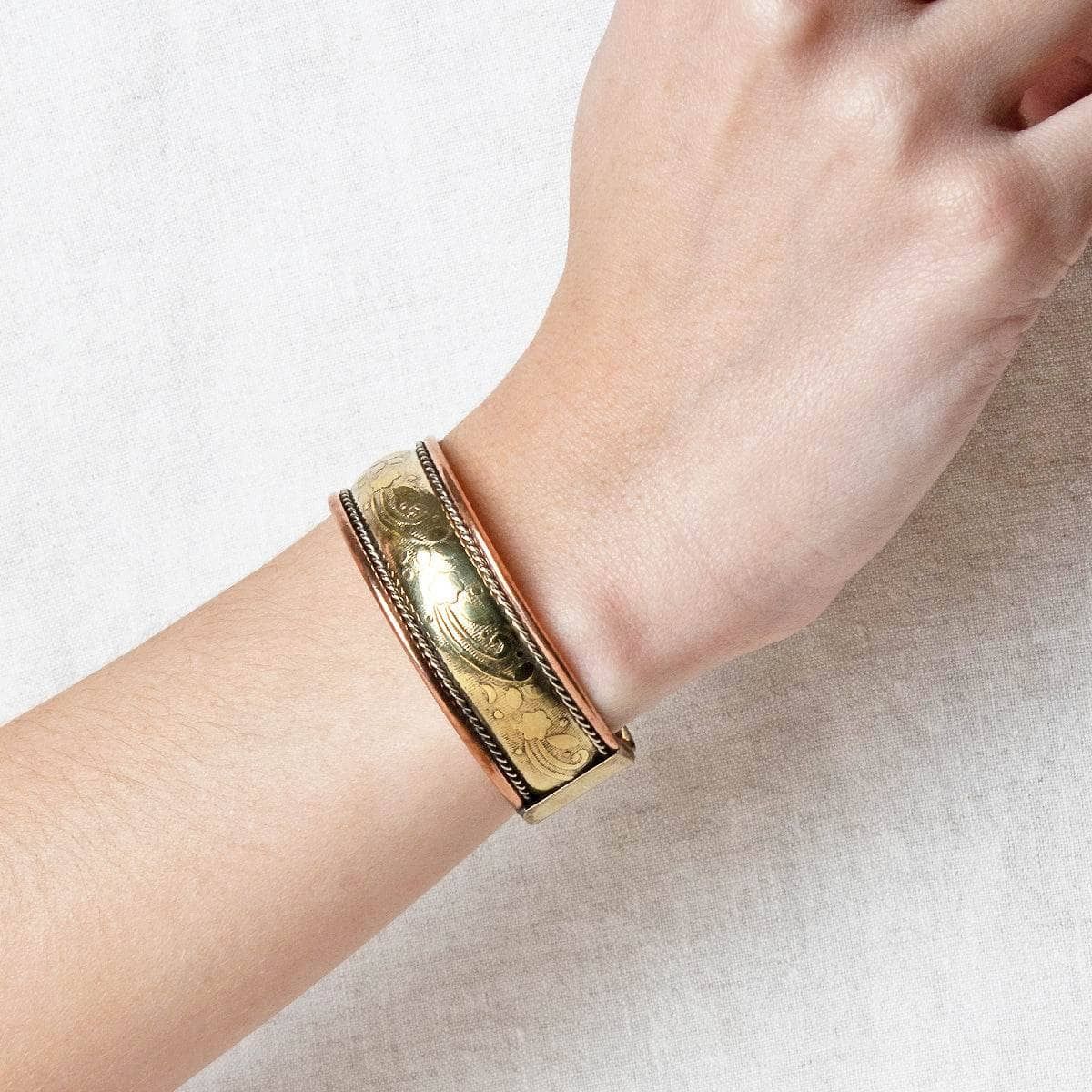 Tiny Rituals Tibetan Handcrafted Brass &amp; Copper Healing Bracelet by Tiny Rituals